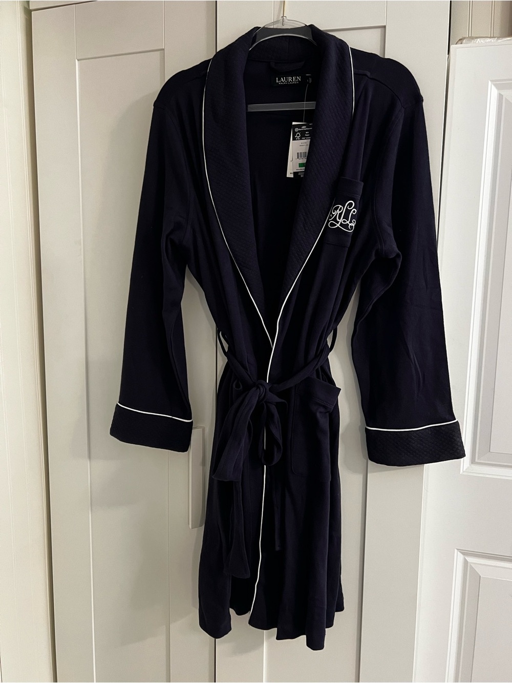 Ralph Lauren Navy Quilted Robe - Picture 3 of 8